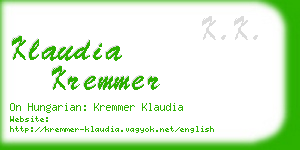 klaudia kremmer business card